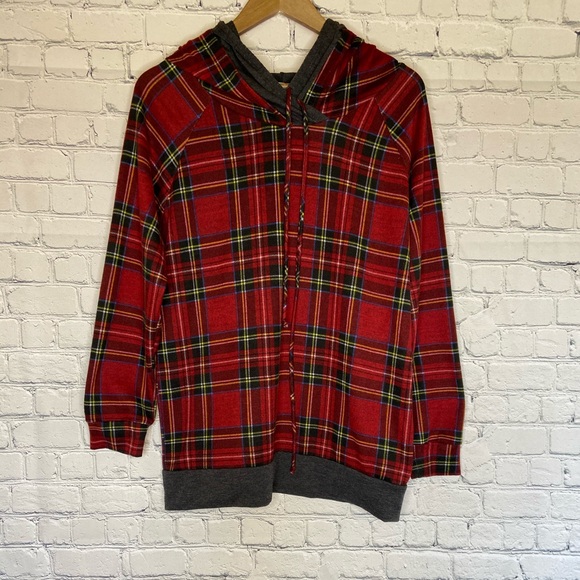 Plaid Hooded Pullover Shirt - Picture 2 of 6